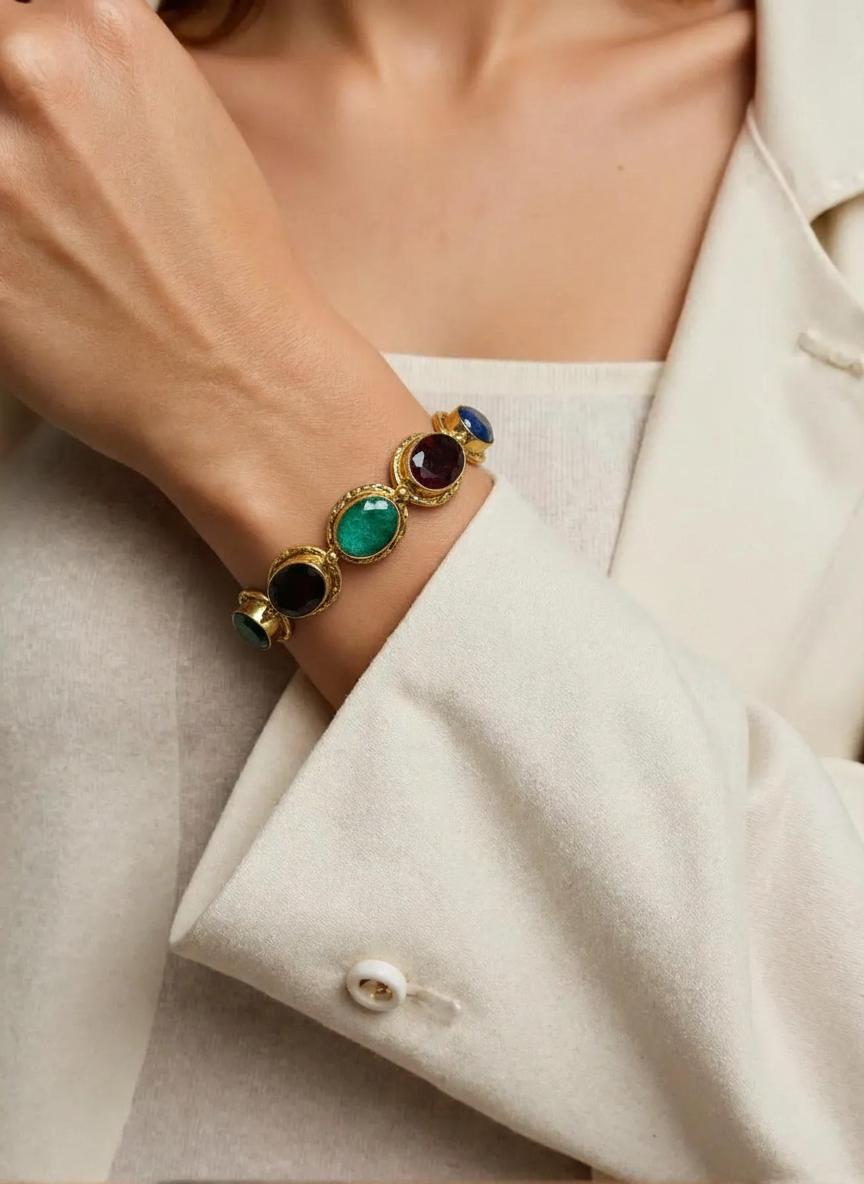 French Stone Cuff Bracelet