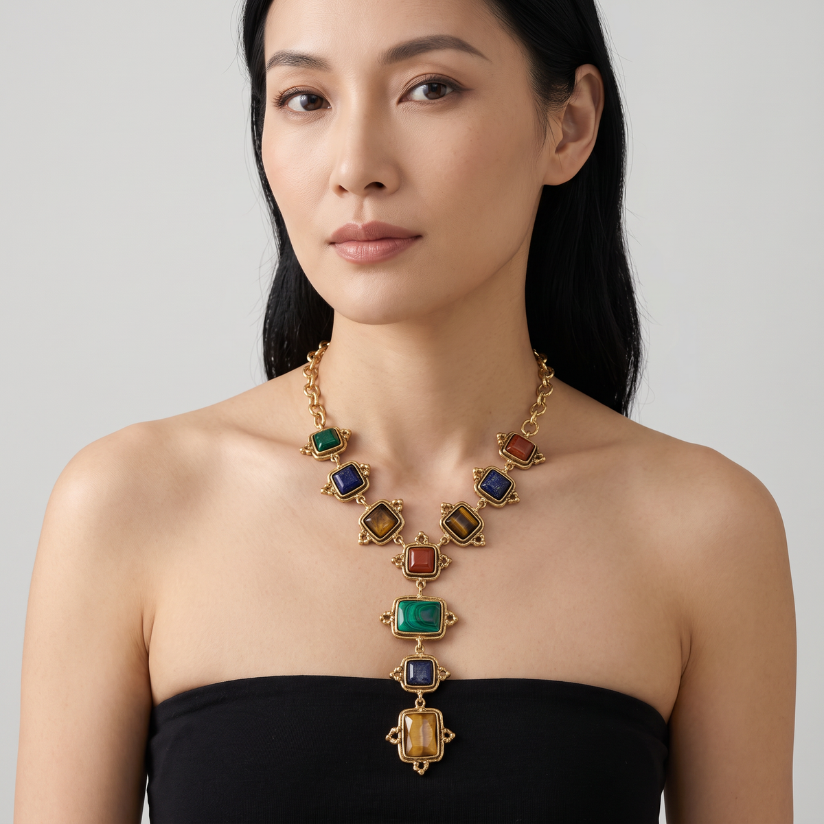 Niiki Paris Multi-Stone Gemstone Necklace