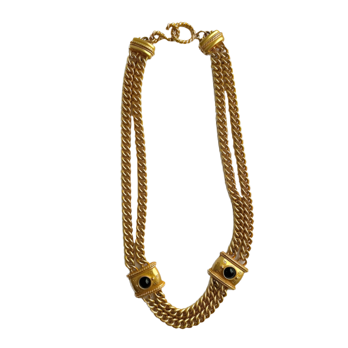 Etruscan Brushed Gold Chain Necklace