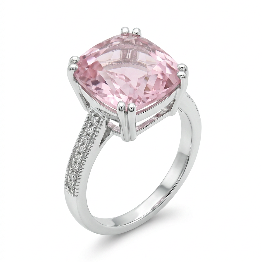 Vintage Pink Crystal Ring Size 5.75