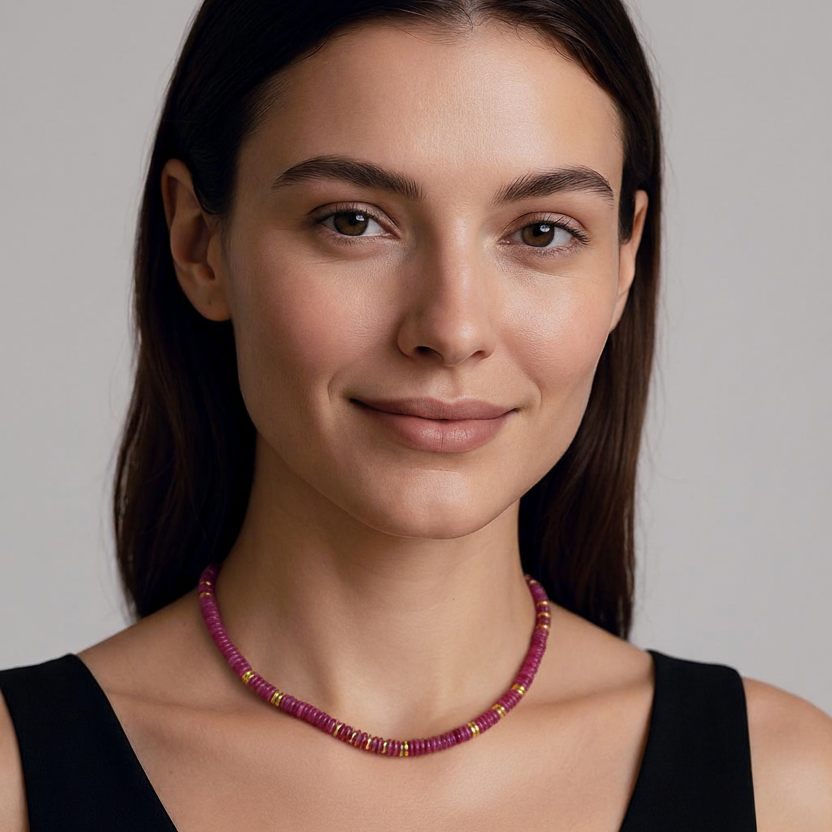 French Stone Beaded Necklace