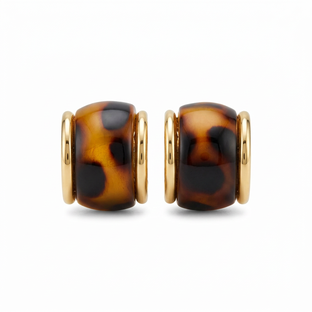 Vintage Tortoiseshell Chunky Clip-On Earrings