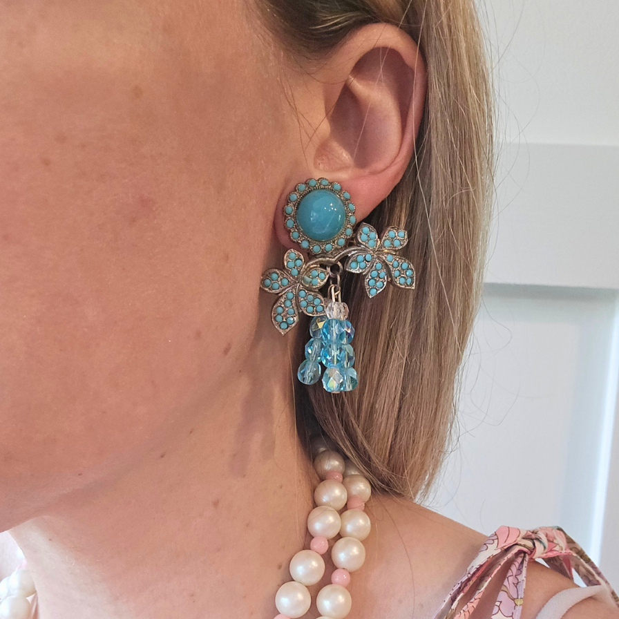 1960s Italian Turquoise Earrings