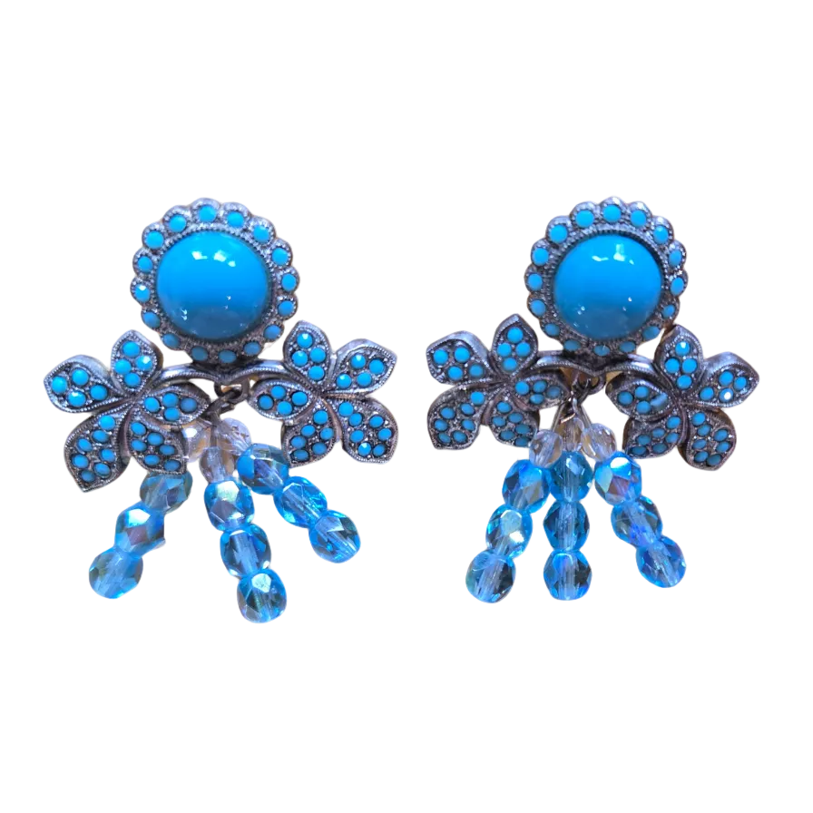 1960s Italian Turquoise Earrings