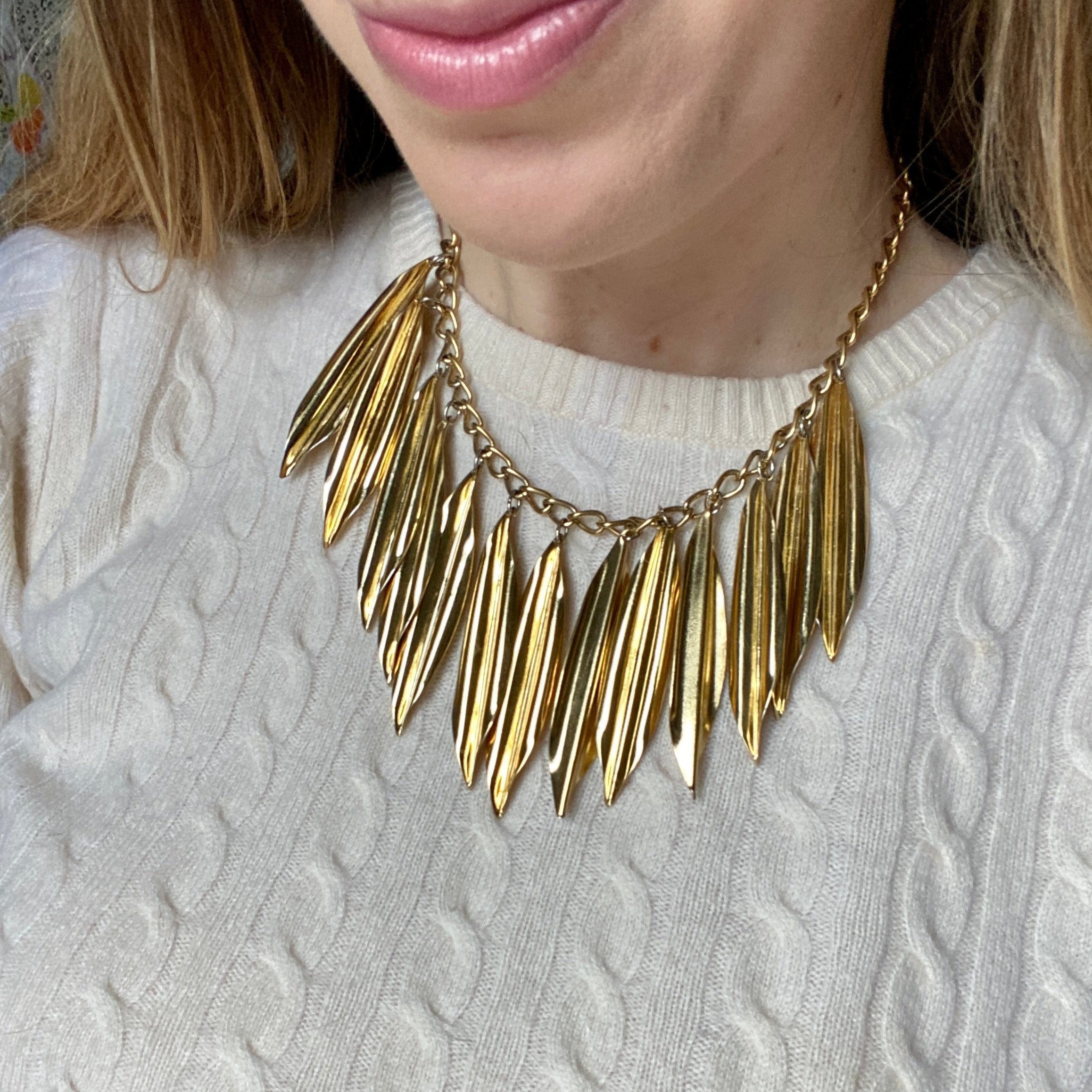 70s Napier Gold Abstract Necklace