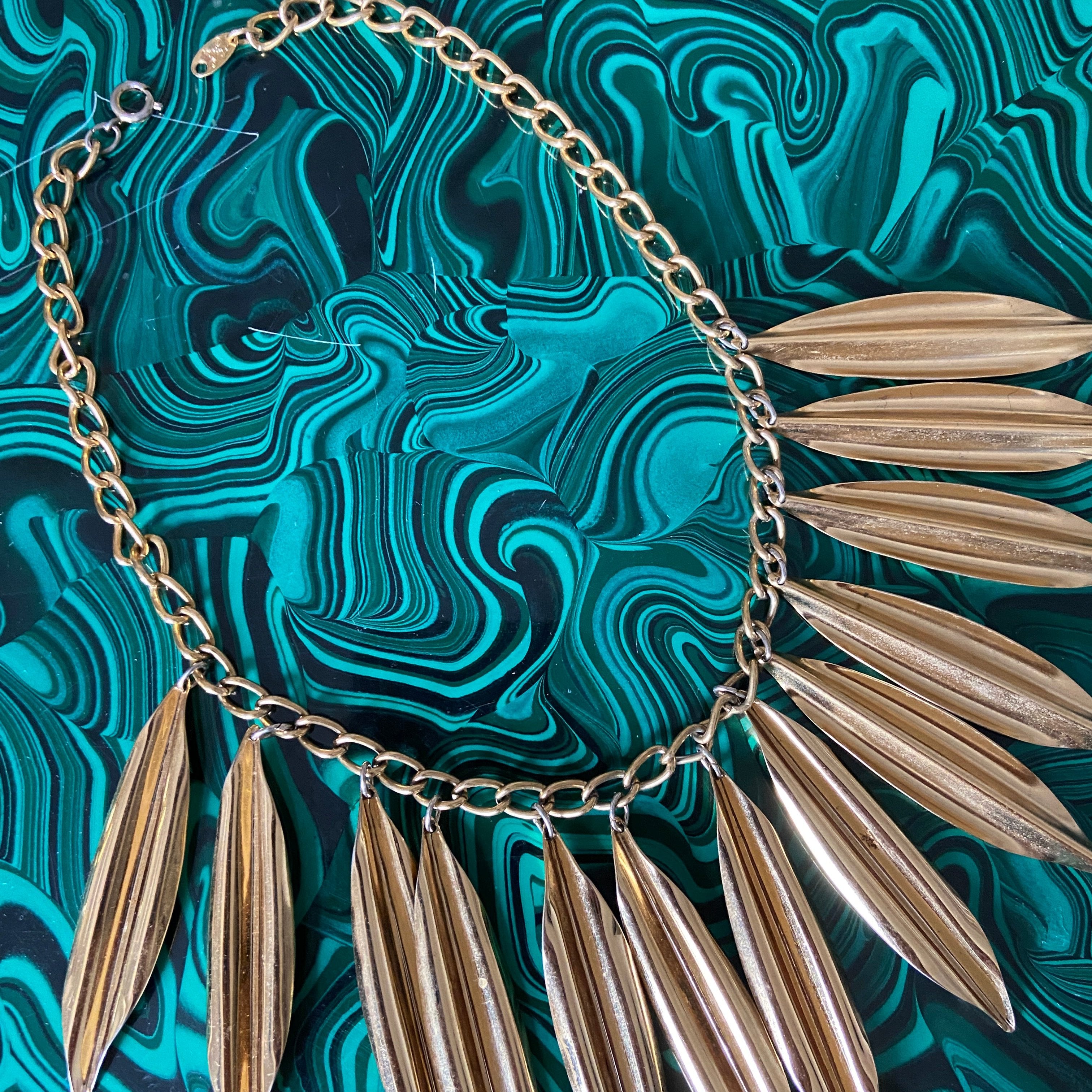 70s Napier Gold Abstract Necklace