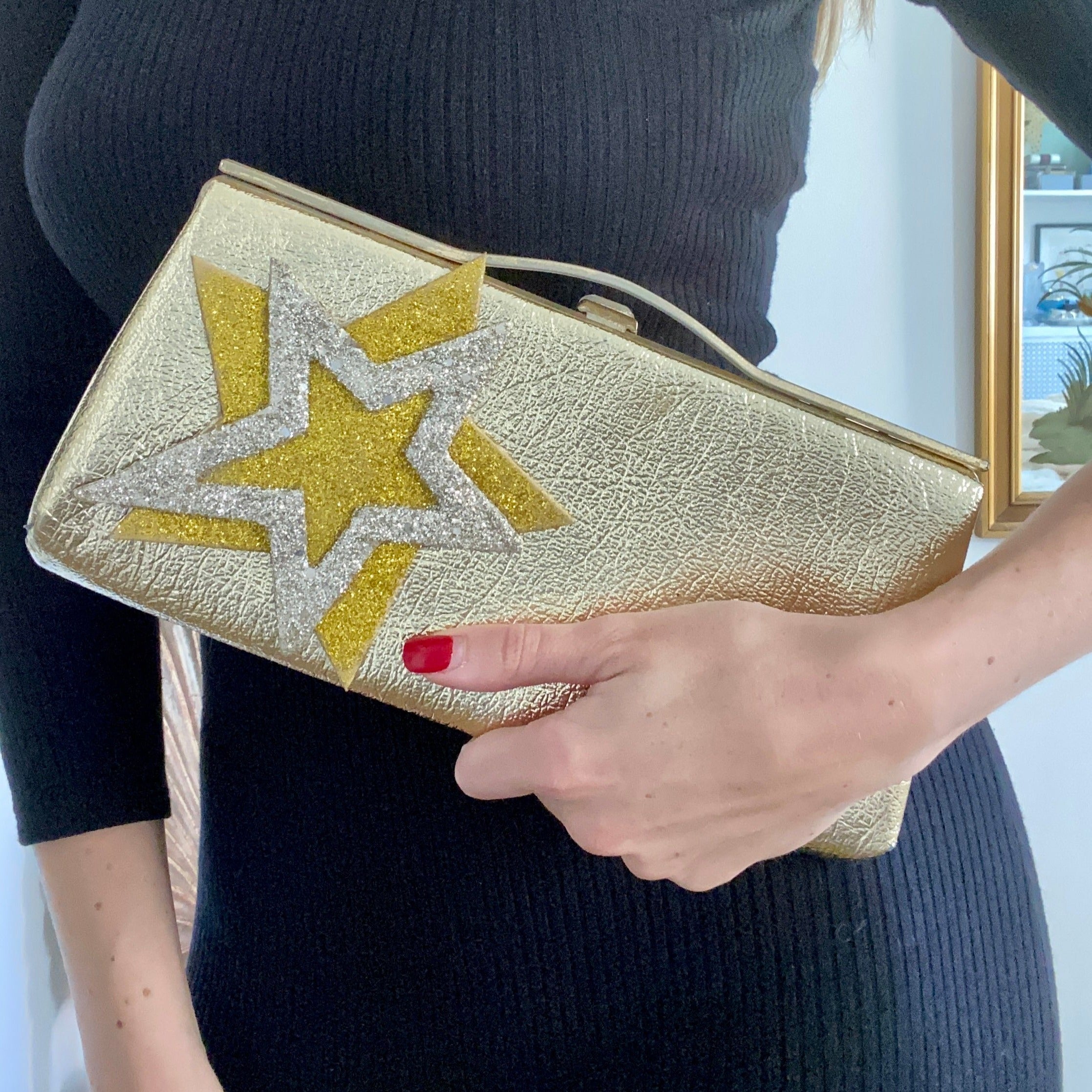 A Star is Born Gold Lamè Clutch