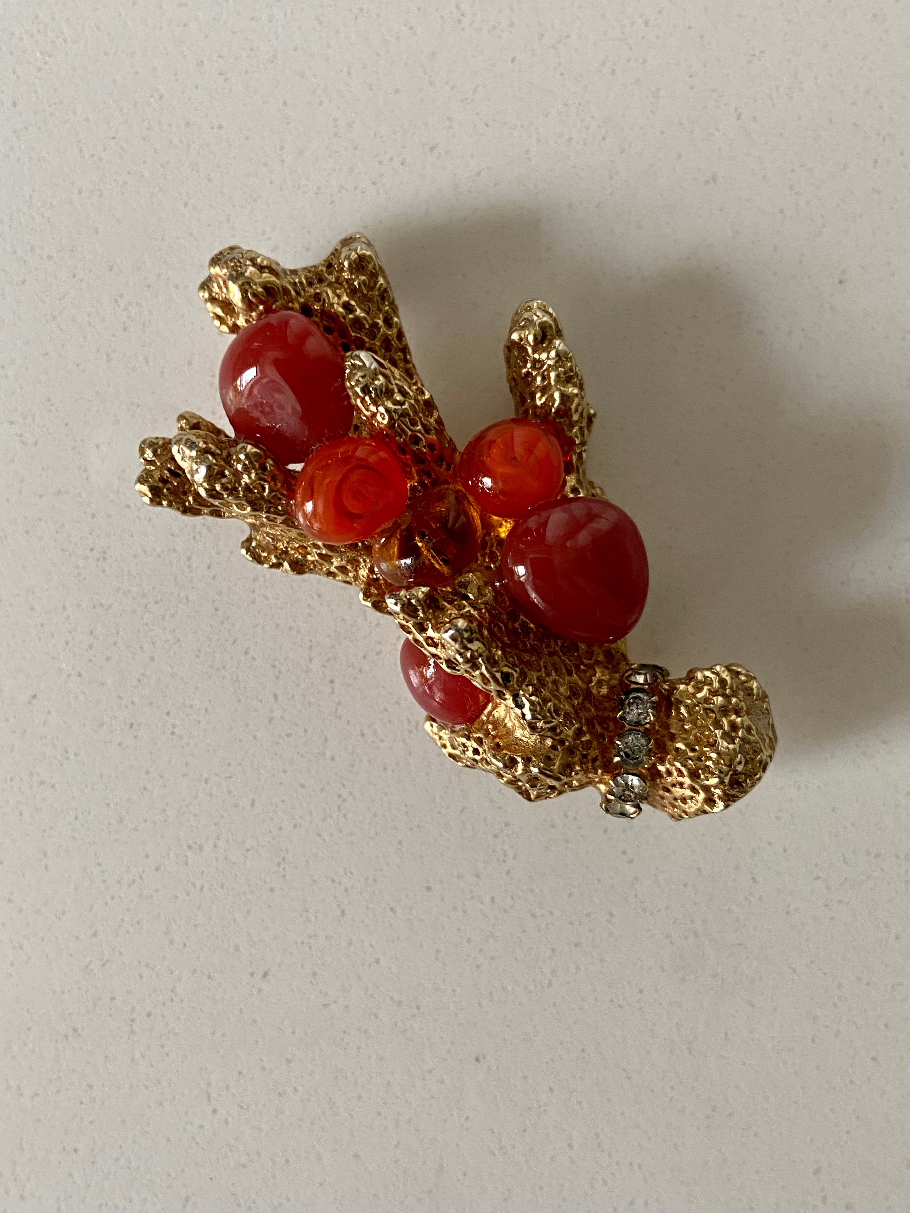 Designer Castlecliff Coral Branch Brooch