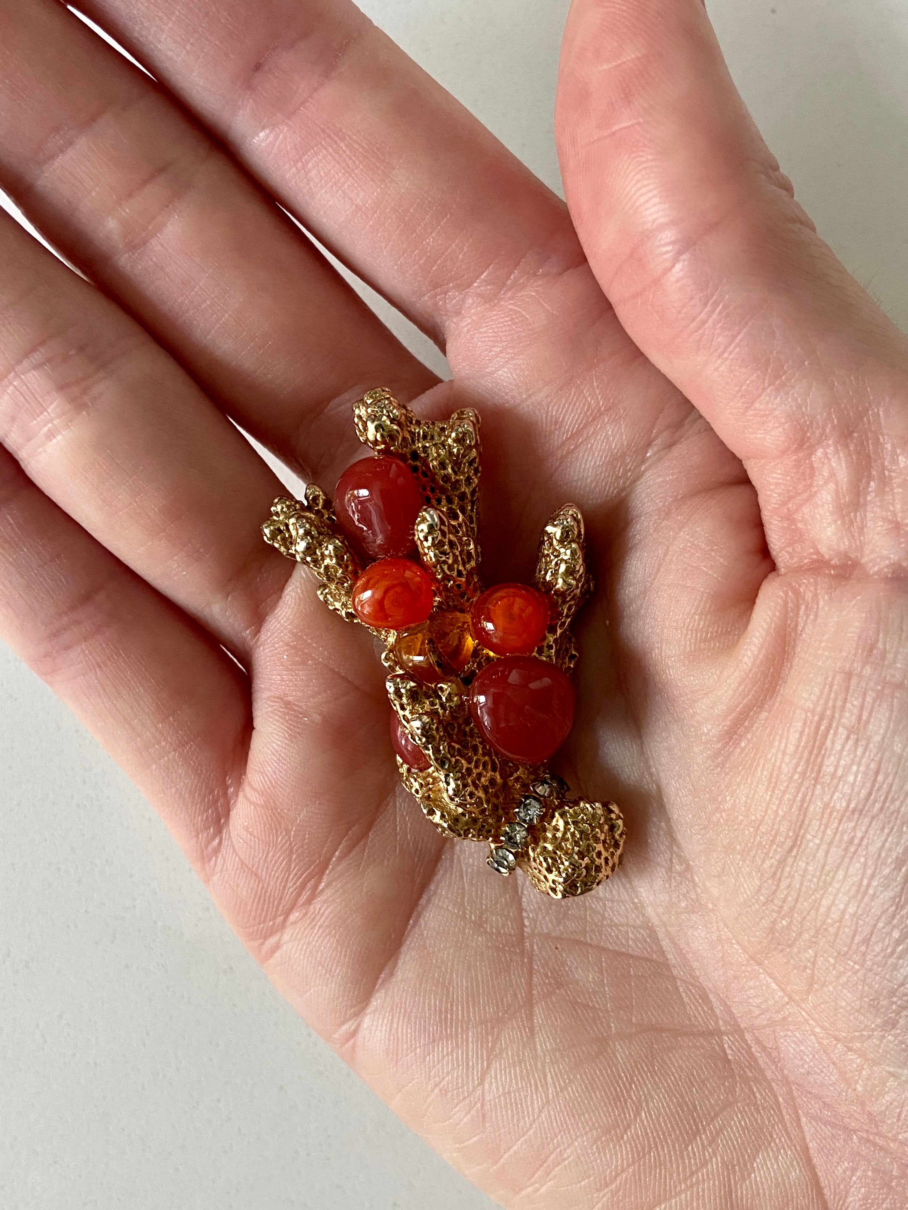 Designer Castlecliff Coral Branch Brooch