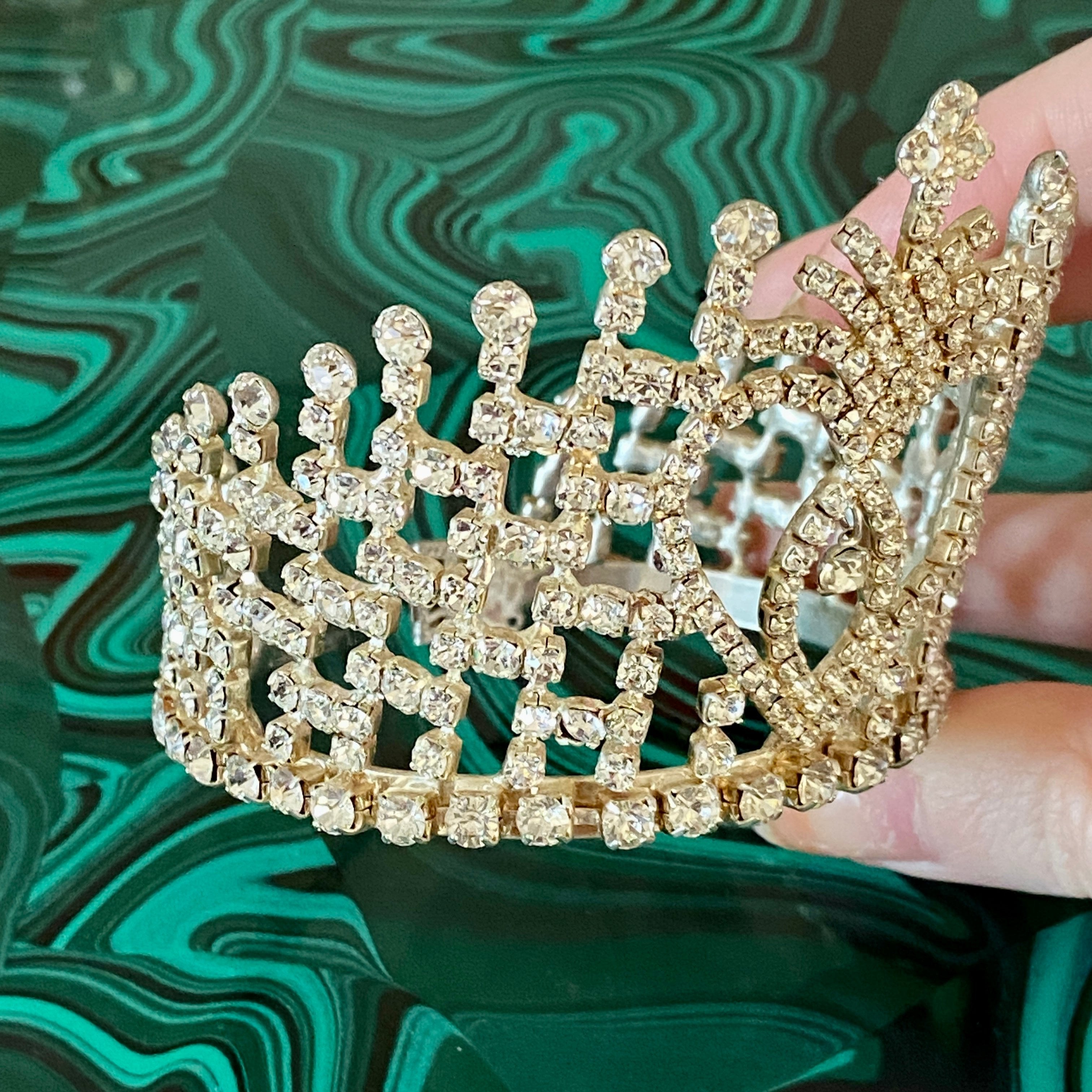 1980s Crystal Crown Bracelet