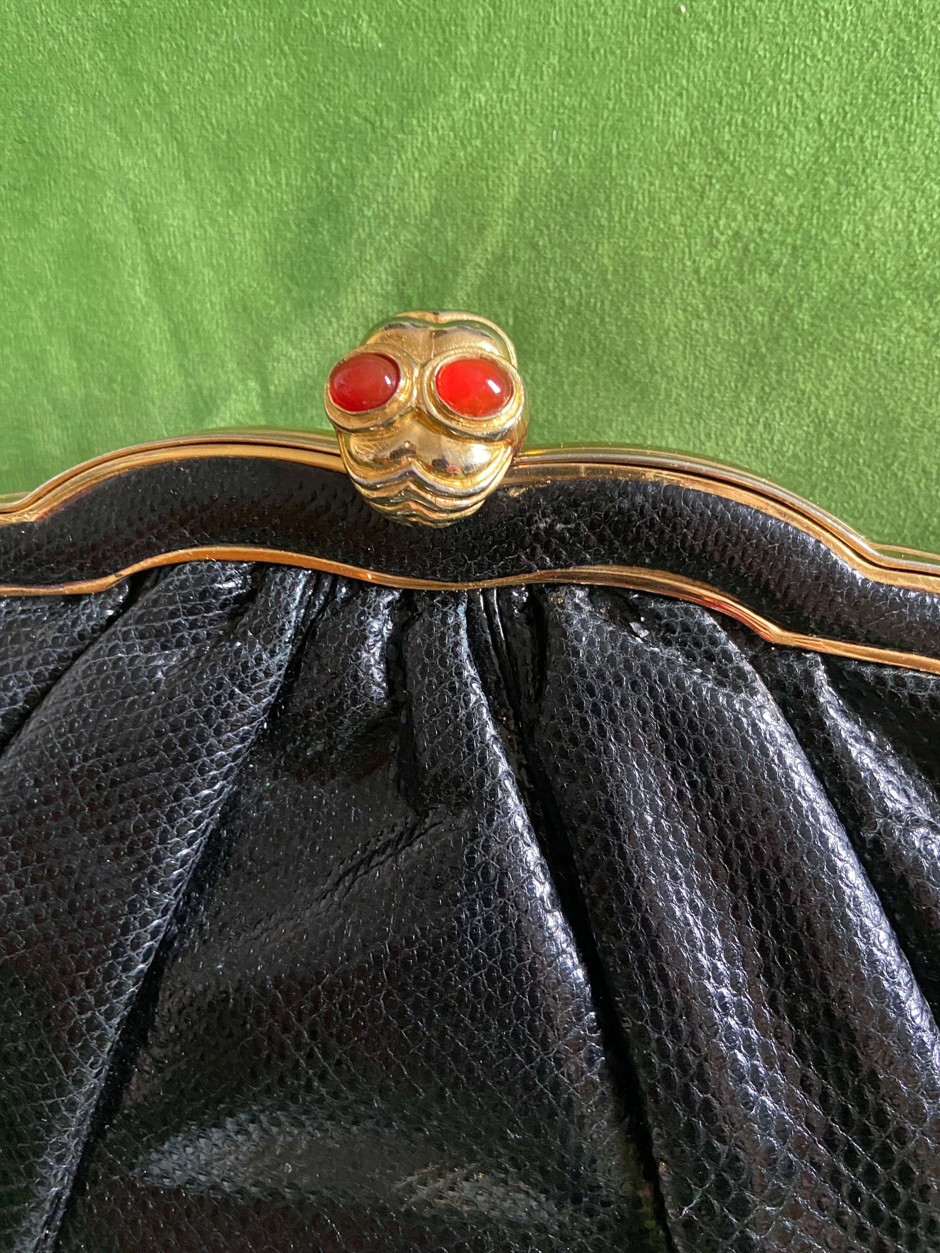 Designer Judith Leiber Snake Clasp Purse