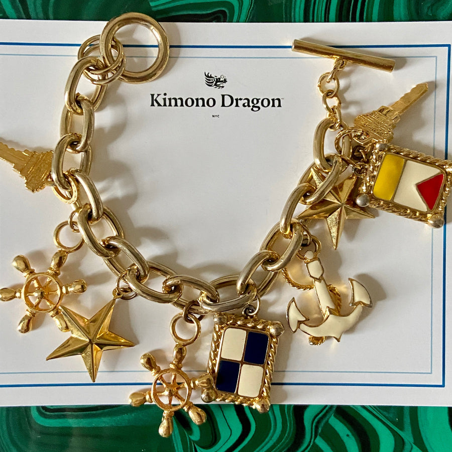  Nautical Gold Charm Bracelet